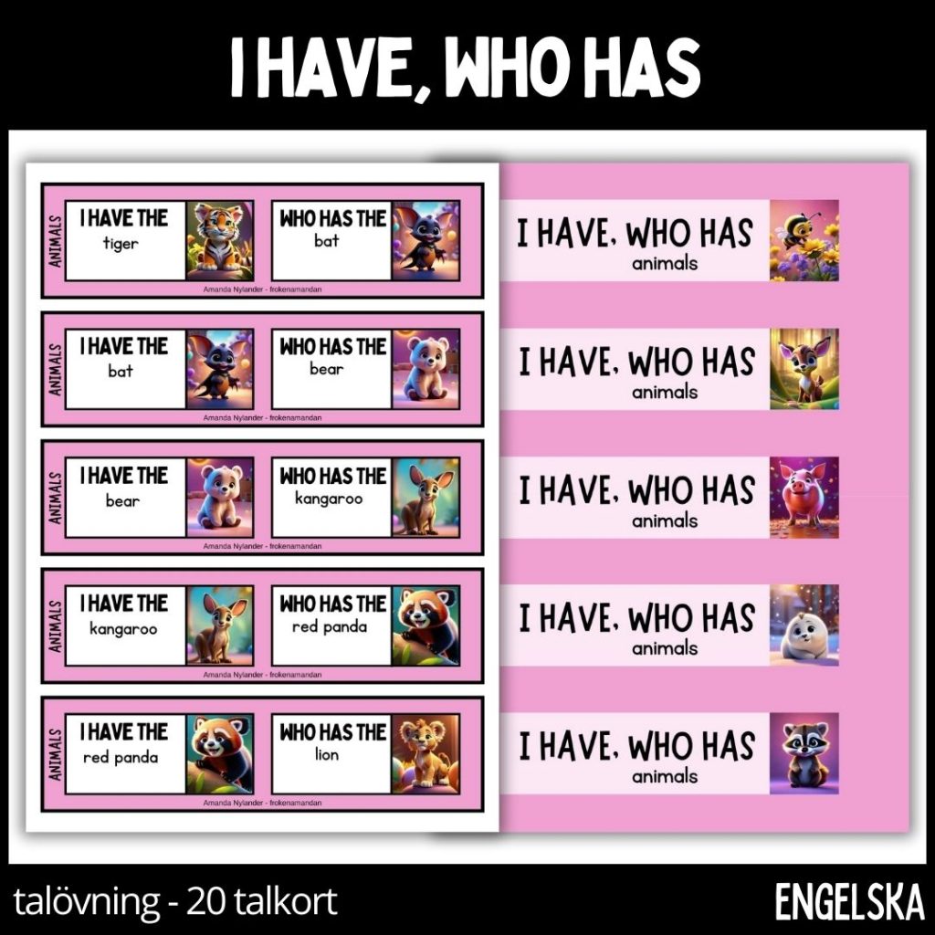 I have, who has domino – animals