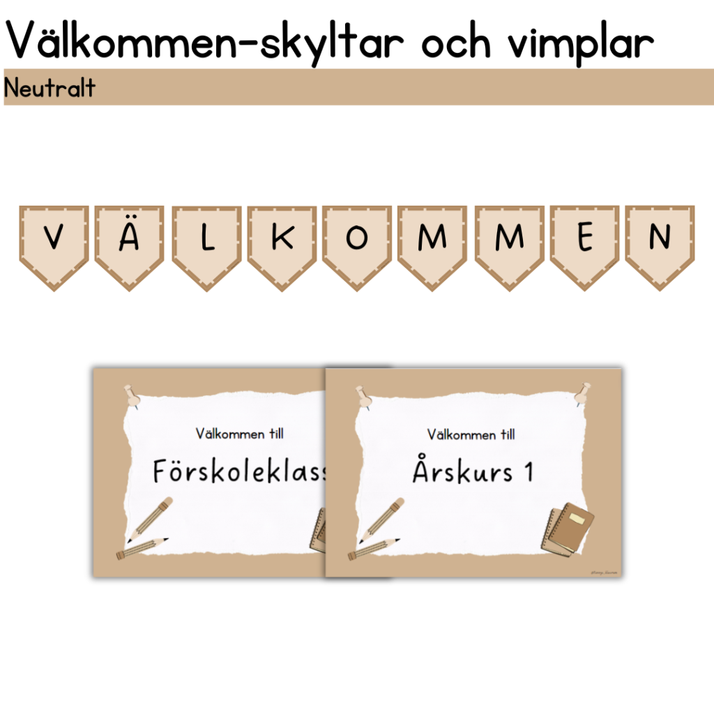 Välkommen-skyltar och vimpel