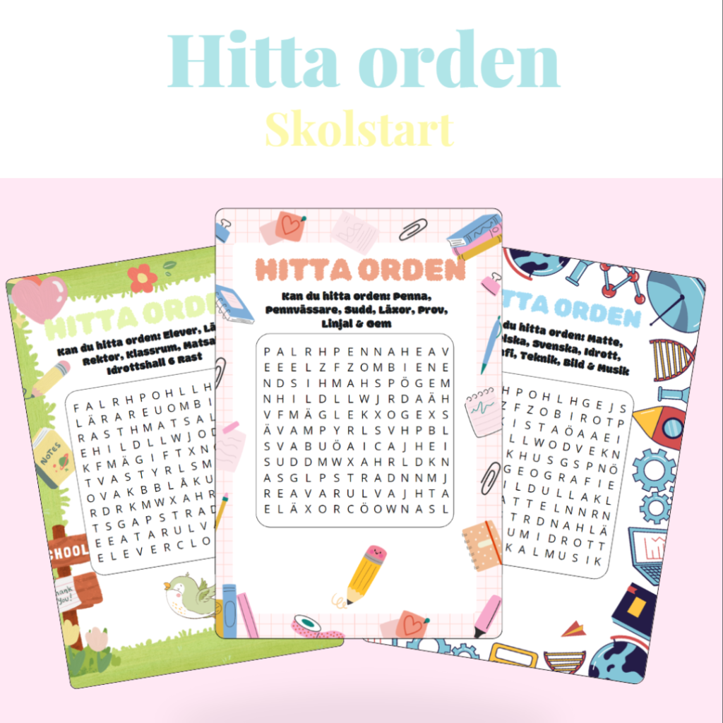 Hitta orden – Skolstart