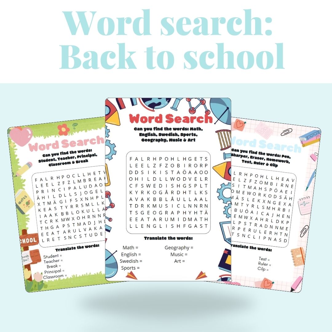 Word search - Back to school