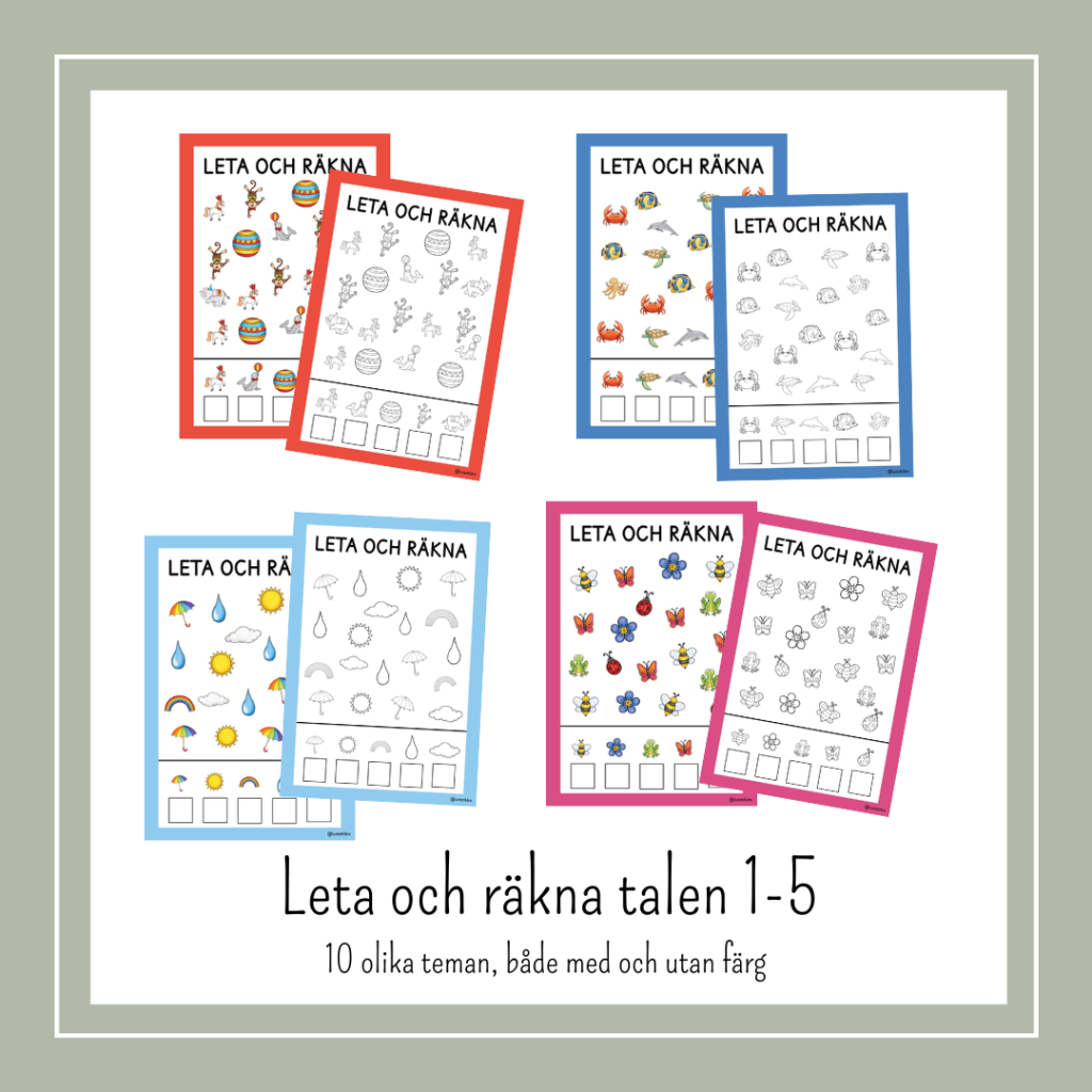 Leta och räkna 1-5