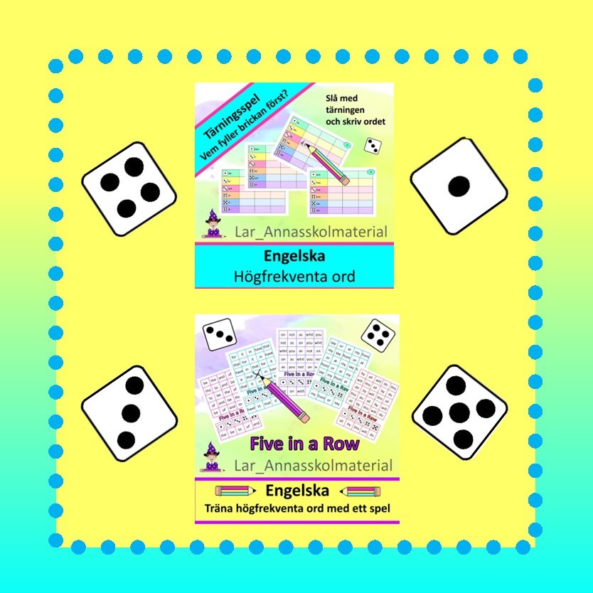 Högfrekventa ord Engelska 2 olika spel