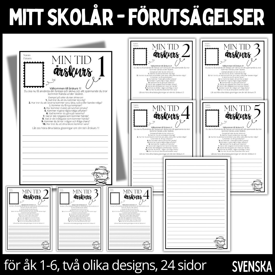Mitt skolår - förutsägelser om skolåret - åk 1-6