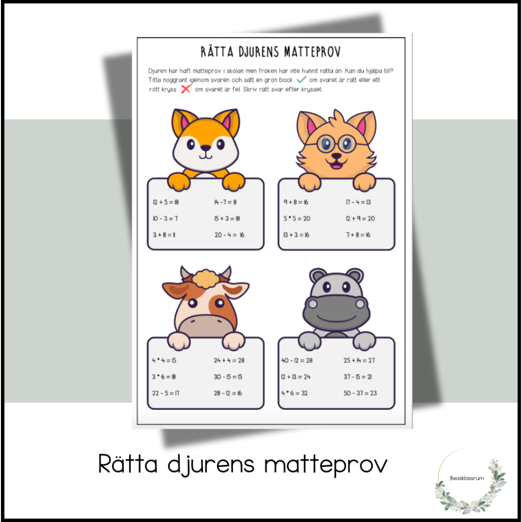 Rätta djurens matteprov