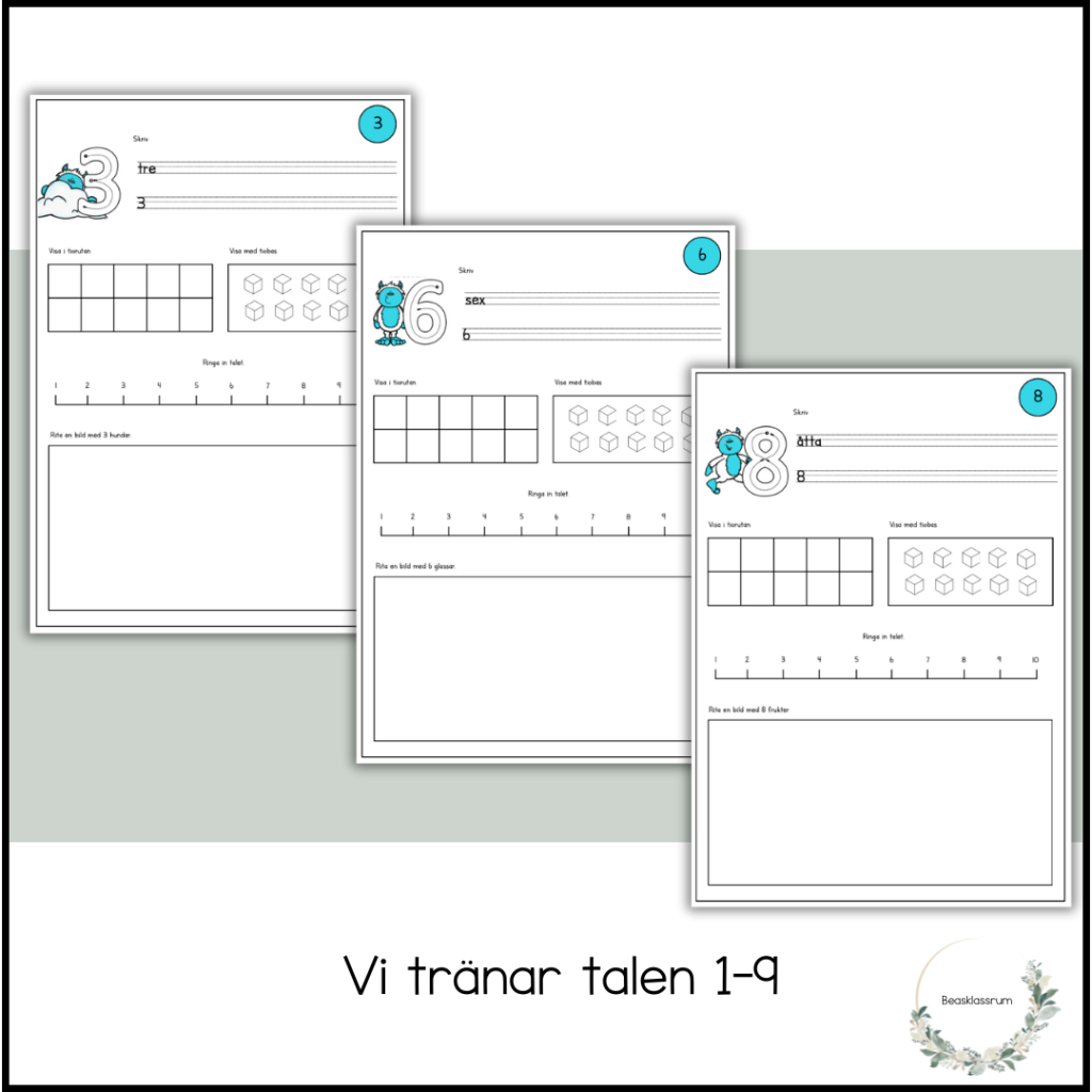 Vi tränar talen 1-9