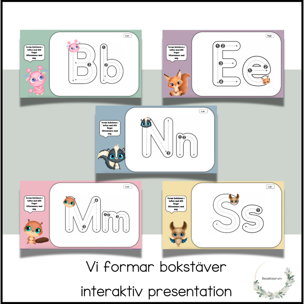 Spåra bokstäver – interaktiv presentation