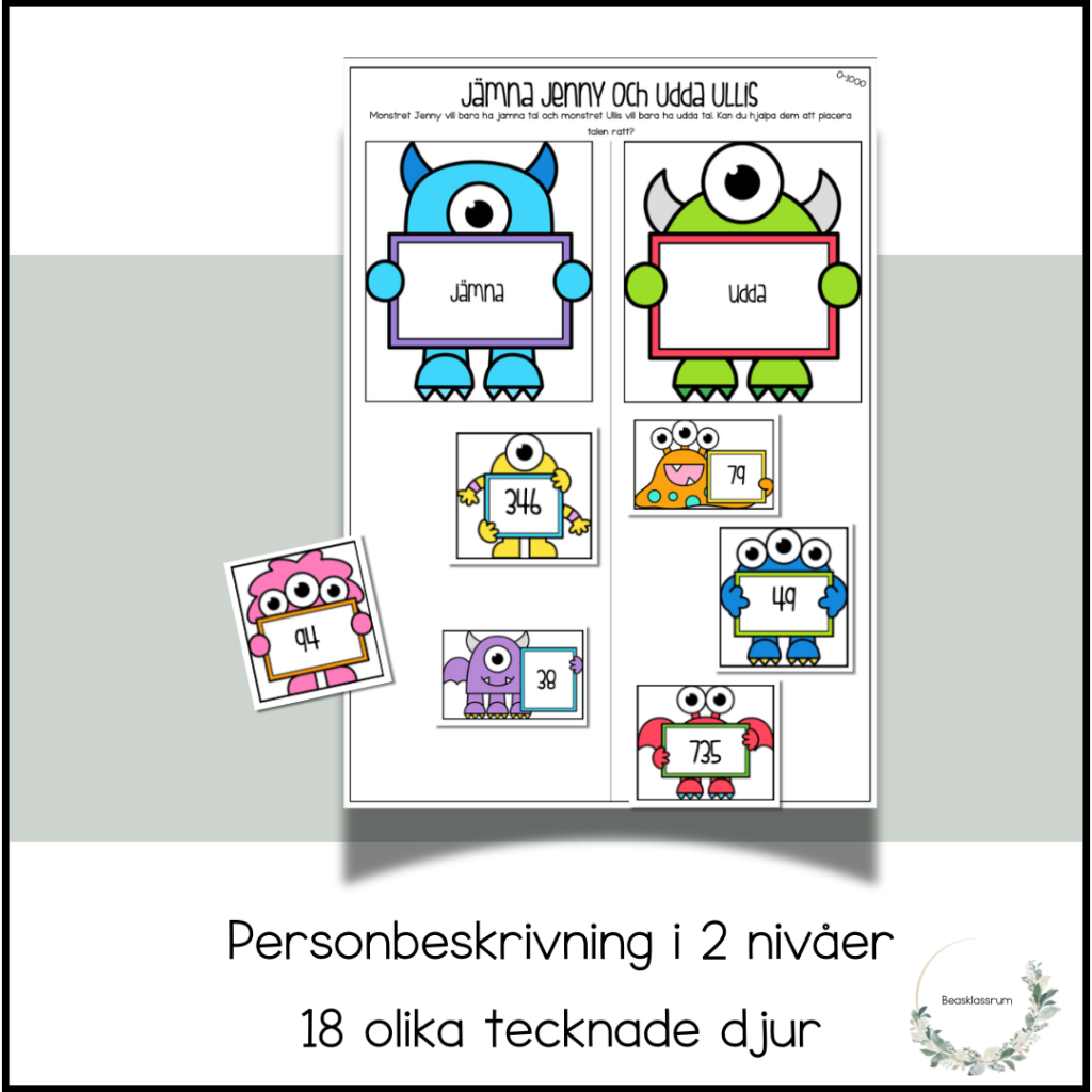 Udda och jämna monstertal 0-1000