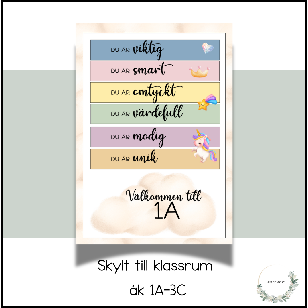 Skylt till klassrum