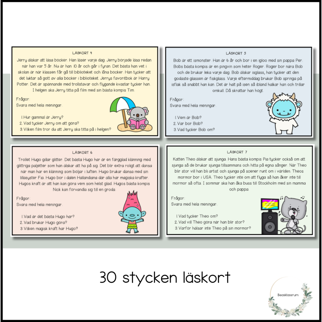 Läskort – 30 stycken