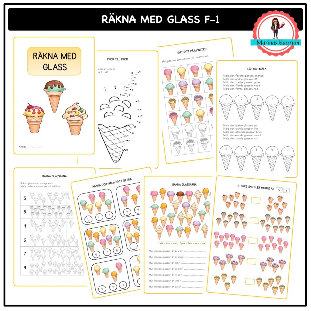 Räkna med glass åk F-1