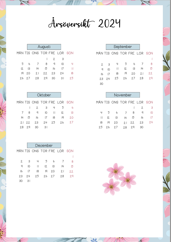 Kalender läsår 24/25