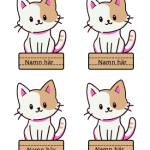 Redigeringsbara namnskyltar katt - bild 2