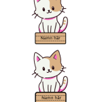 Redigeringsbara namnskyltar katt - bild 3