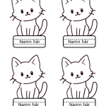 Redigeringsbara namnskyltar katt - bild 4