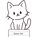 Redigeringsbara namnskyltar katt - bild 5