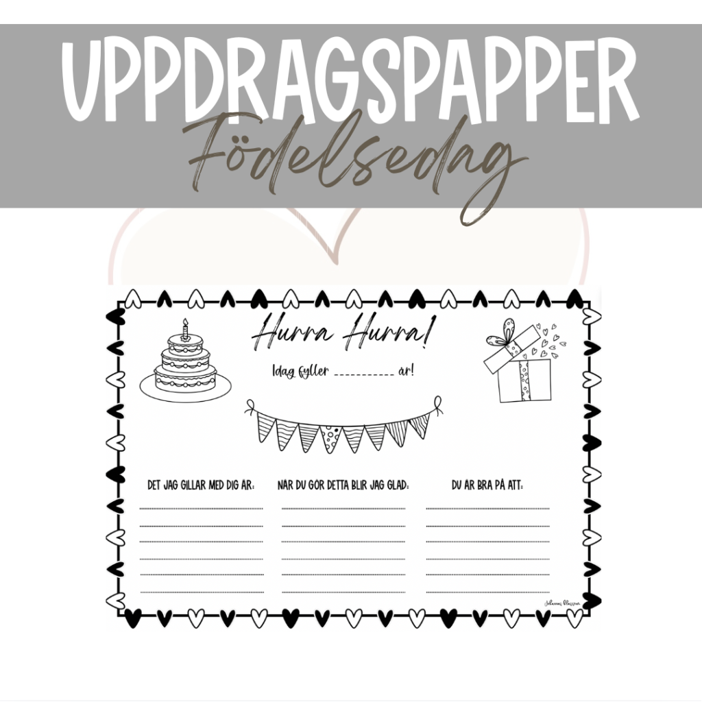 Uppdragspapper födelsedag