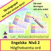Engelska högfrekventa ord. Ett tärningsspel, nivå 2