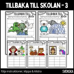 Tillbaka till skolan - öva på att följa instruktioner, klippa och klistra - 3