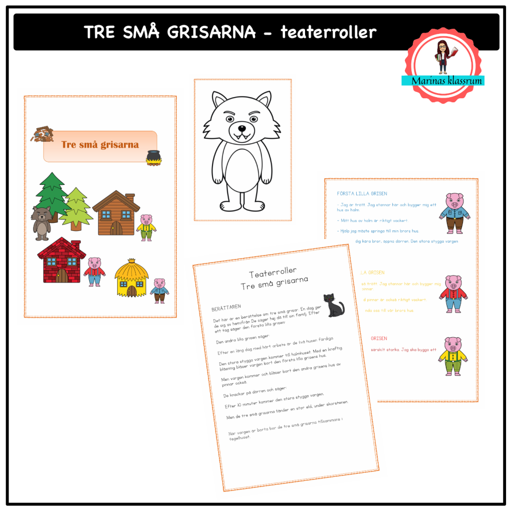 Tre små grisarna – teaterroller