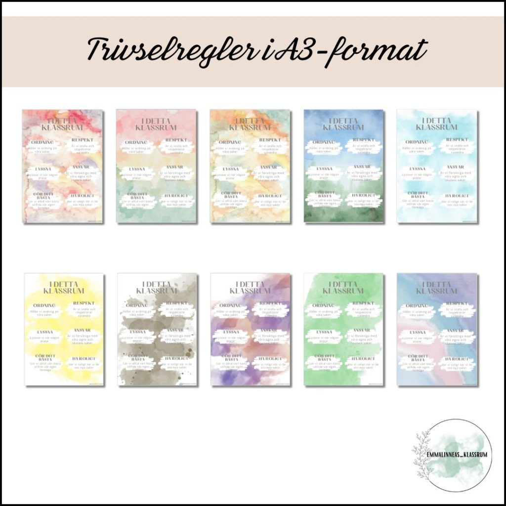 Trivselregler i A3-format