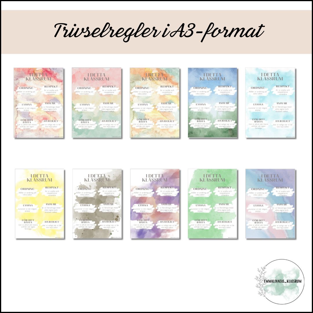 Trivselregler i A3-format