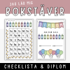 Lära bokstäver - checklista och diplom