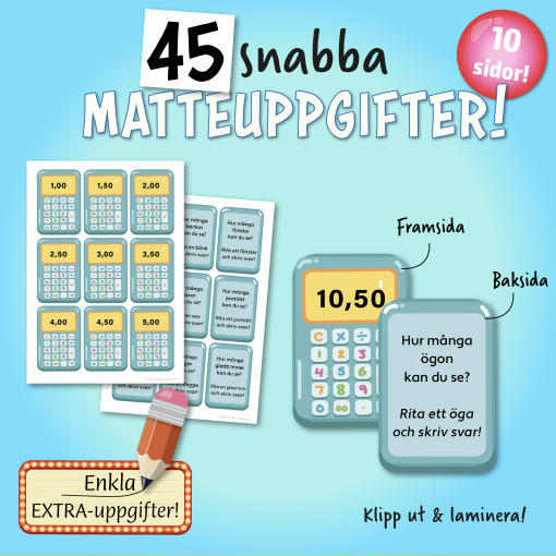Matte & Svenska - 75 extrauppgifter!