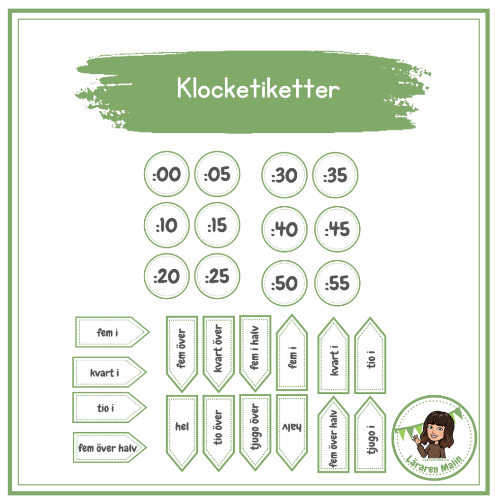 Etiketter till klockan – klocketiketter