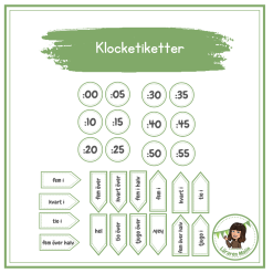 Etiketter till klockan - klocketiketter