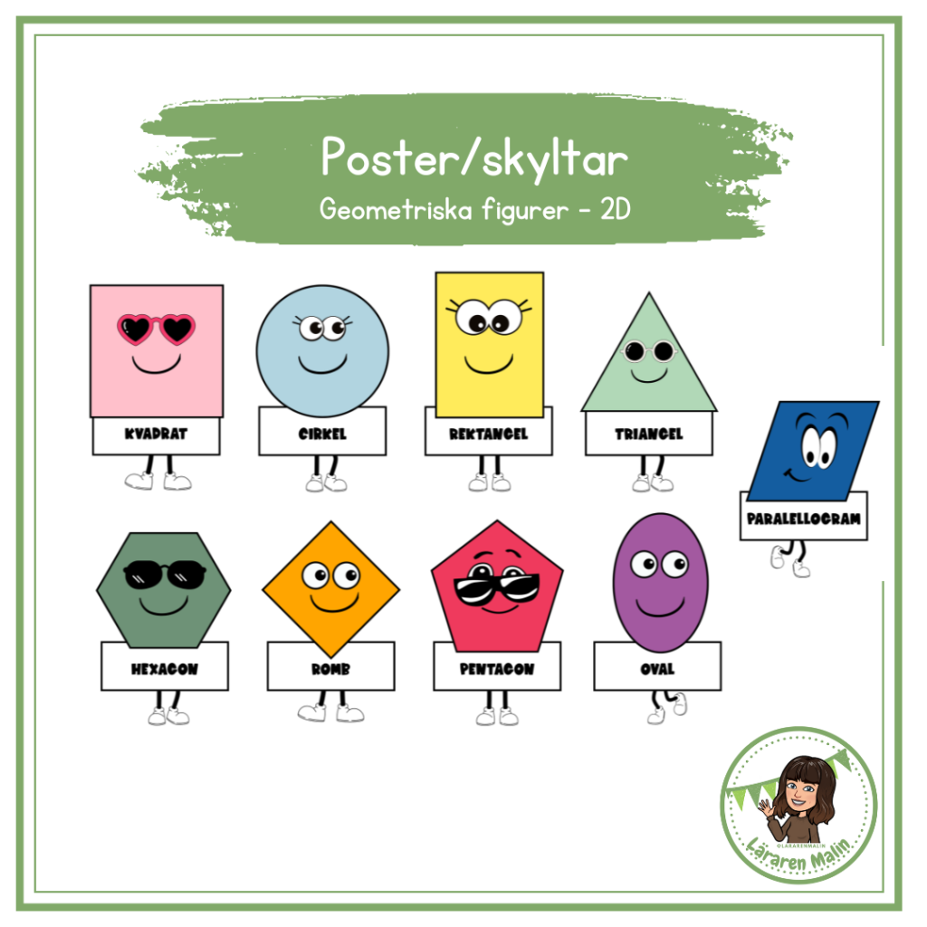 Geometriska figurer- dekor till klassrum