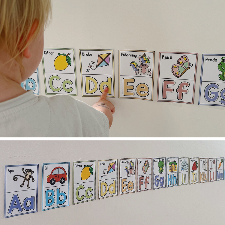 Litet väggalfabet, versaler och gemener