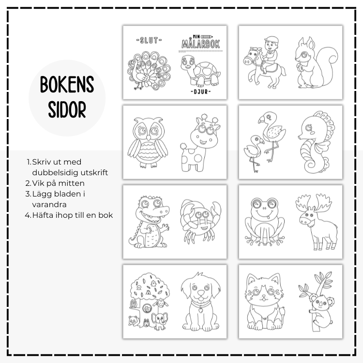 Målarbok - djur