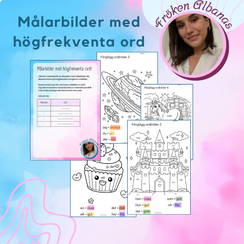 Målarbilder högfrekventa ord