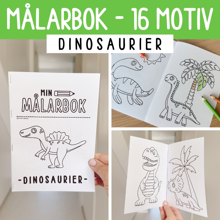 Målarbok – dinosaurier