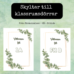Välkommen klassrumsskyltar