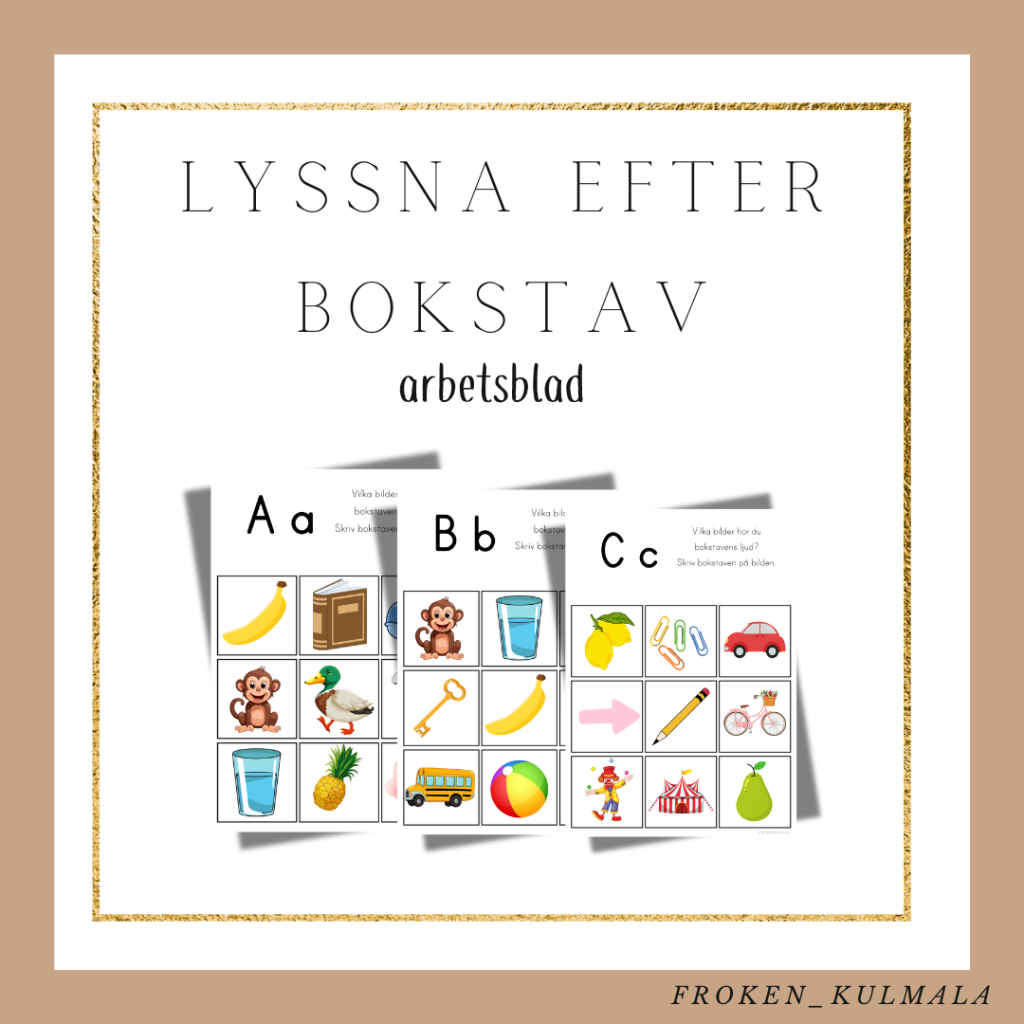 Lyssna efter bokstaven arbetsblad