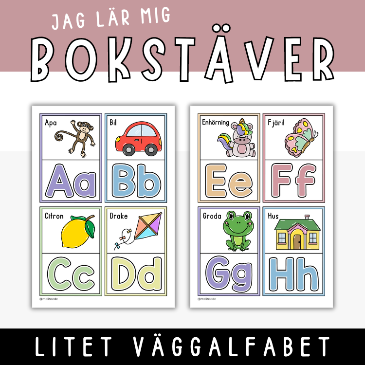 Litet väggalfabet, versaler och gemener