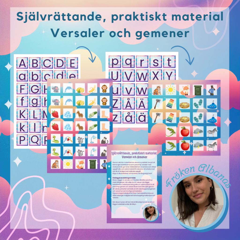 Självrättande, praktiskt material – versaler och gemener