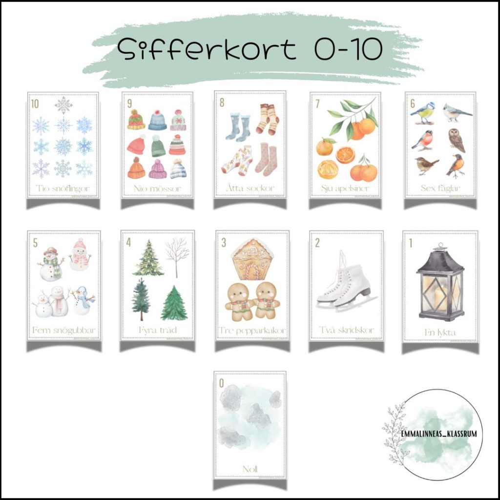 Siffror 0-10 tema vinter