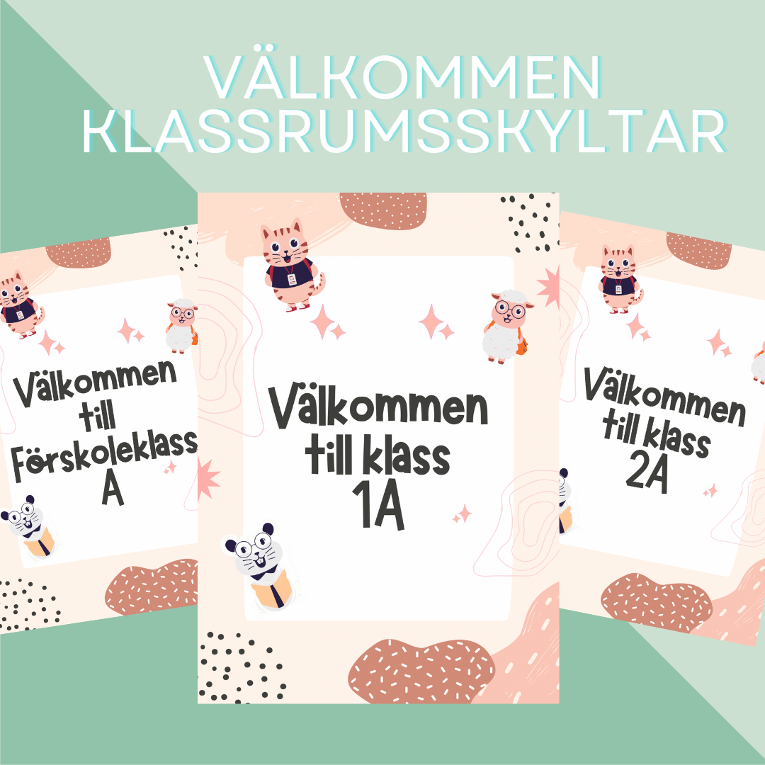 Välkommen klassrumsskyltar