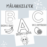 Målarbilder med bokstäverna A-E - bild 1