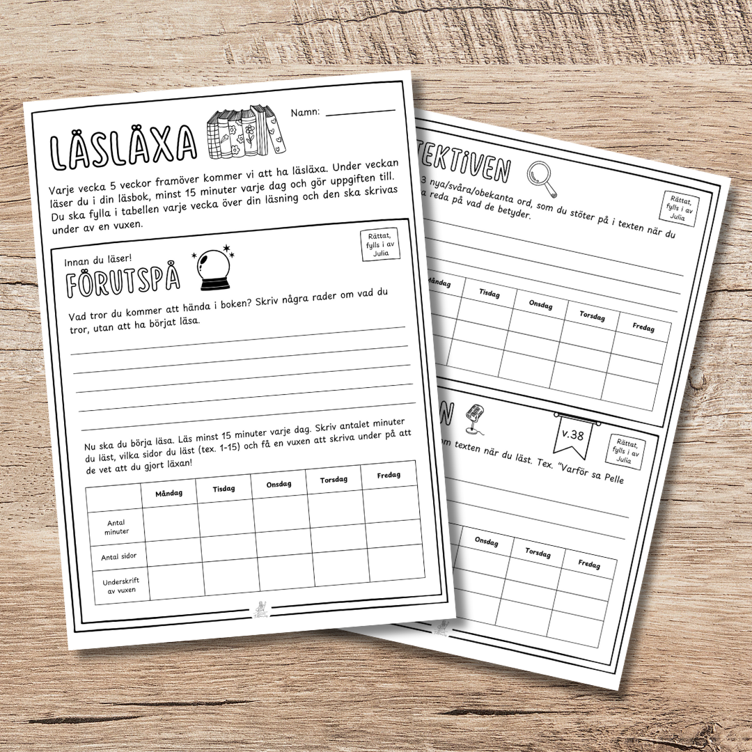 Läsläxa utifrån lässtrategierna
