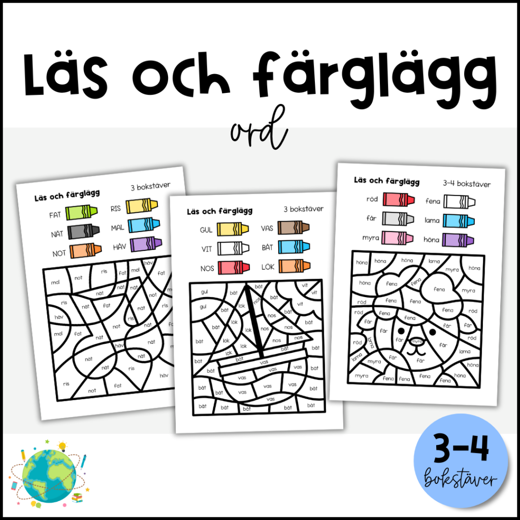 Läs och färglägg – Ord 2
