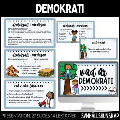 Demokrati - presentation - 27 sidor - 4 lektioner