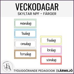 Veckodagsskyltar / NPF -färger