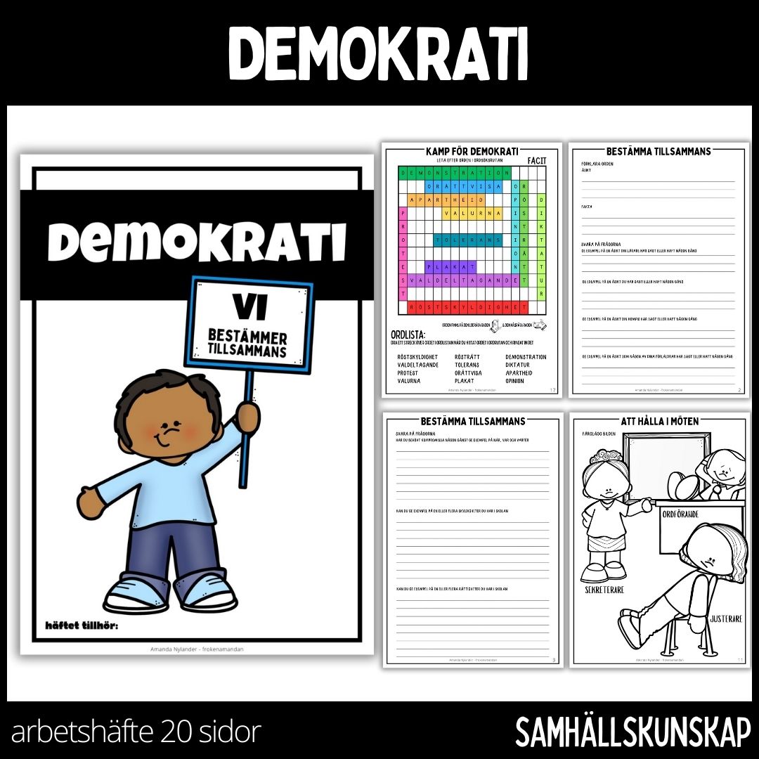 Demokrati - arbetshäfte - 20 sidor