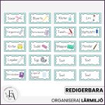 Redigerbara etiketter till material (ljusturkos) - bild 2