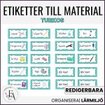 Redigerbara etiketter till material (turkos) - bild 1