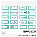 Redigerbara etiketter till material (turkos) - bild 2