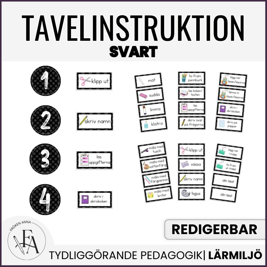 Tavelinstruktion (svart)